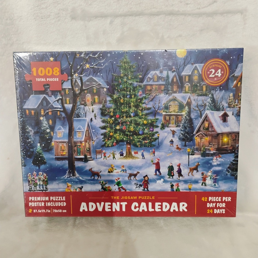 Christmas Jigsaw Puzzle Advent Calendar 1008 Piece Winter Village Holiday Decor